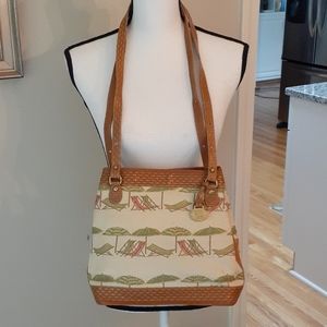 Brahmin Beach Chair Umbrella Print Shoulder Bag